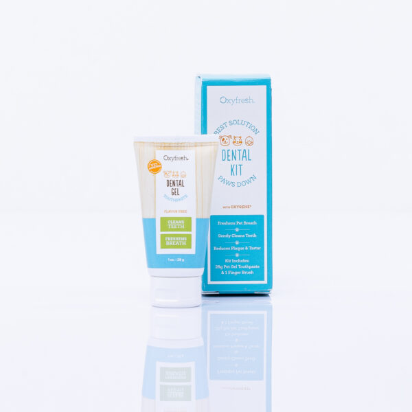 Oxyfresh dentálny gél a prstová zubná kefka (sada) 28 g pre psov